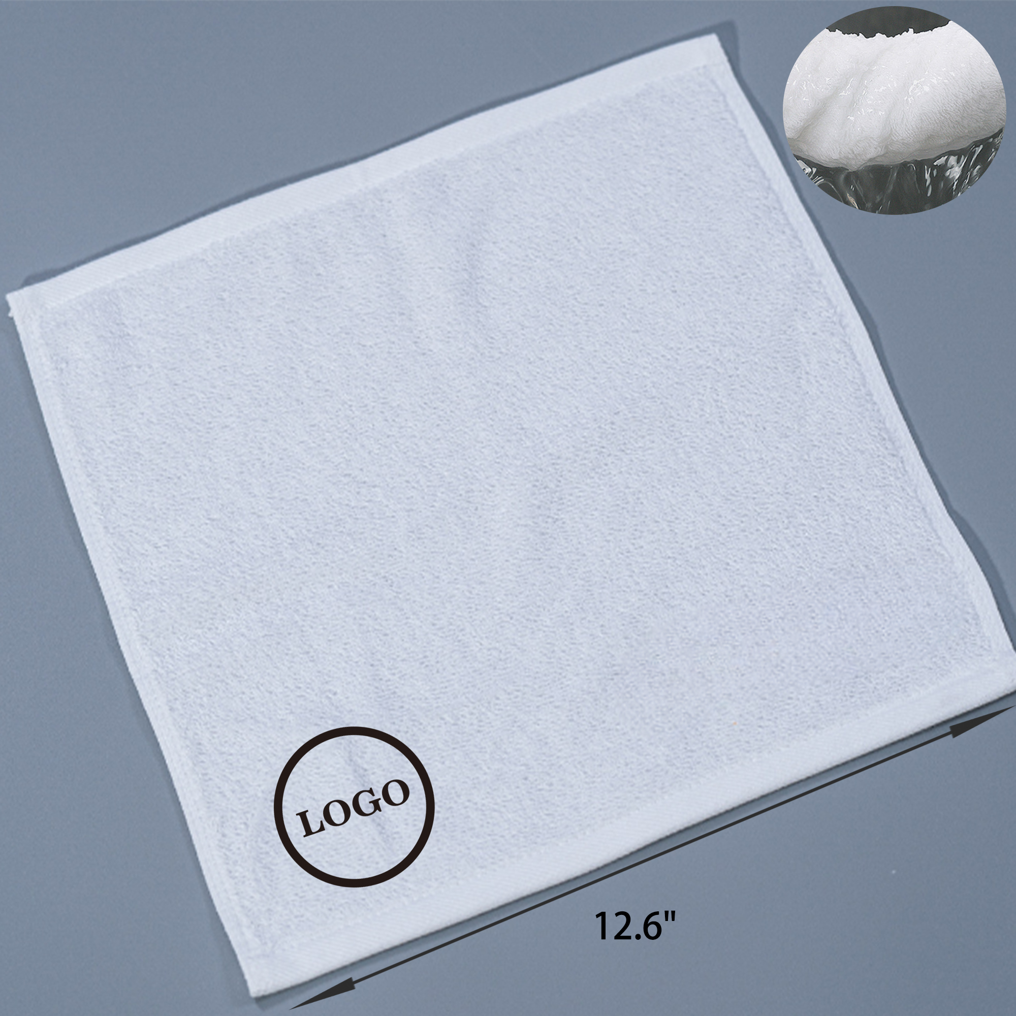 Stylish 12x12In Cotton Hotel White Towels 2