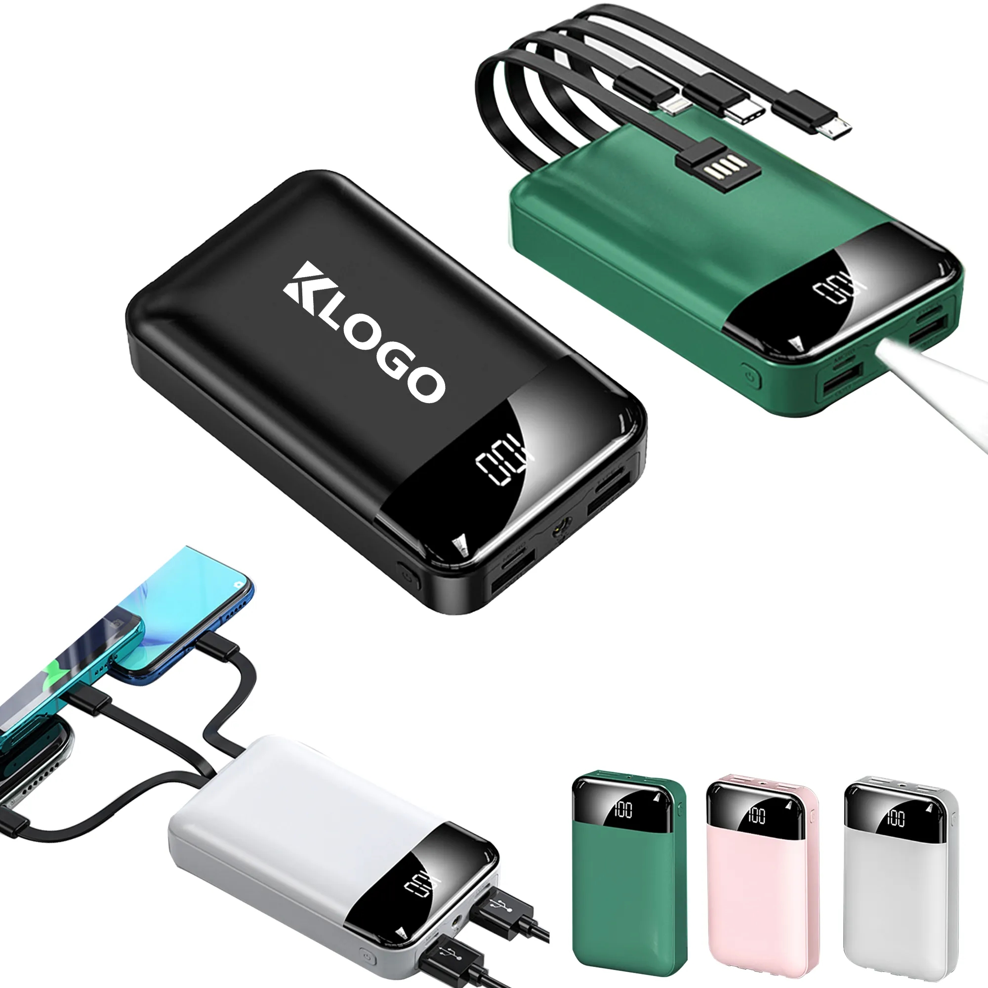 10000mAh Power Bank With Cables 2