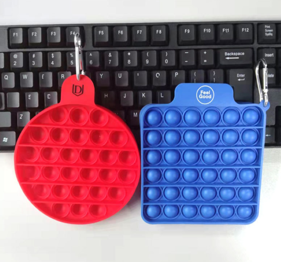 Square-Shaped Push Popping Bubble Keychain 1