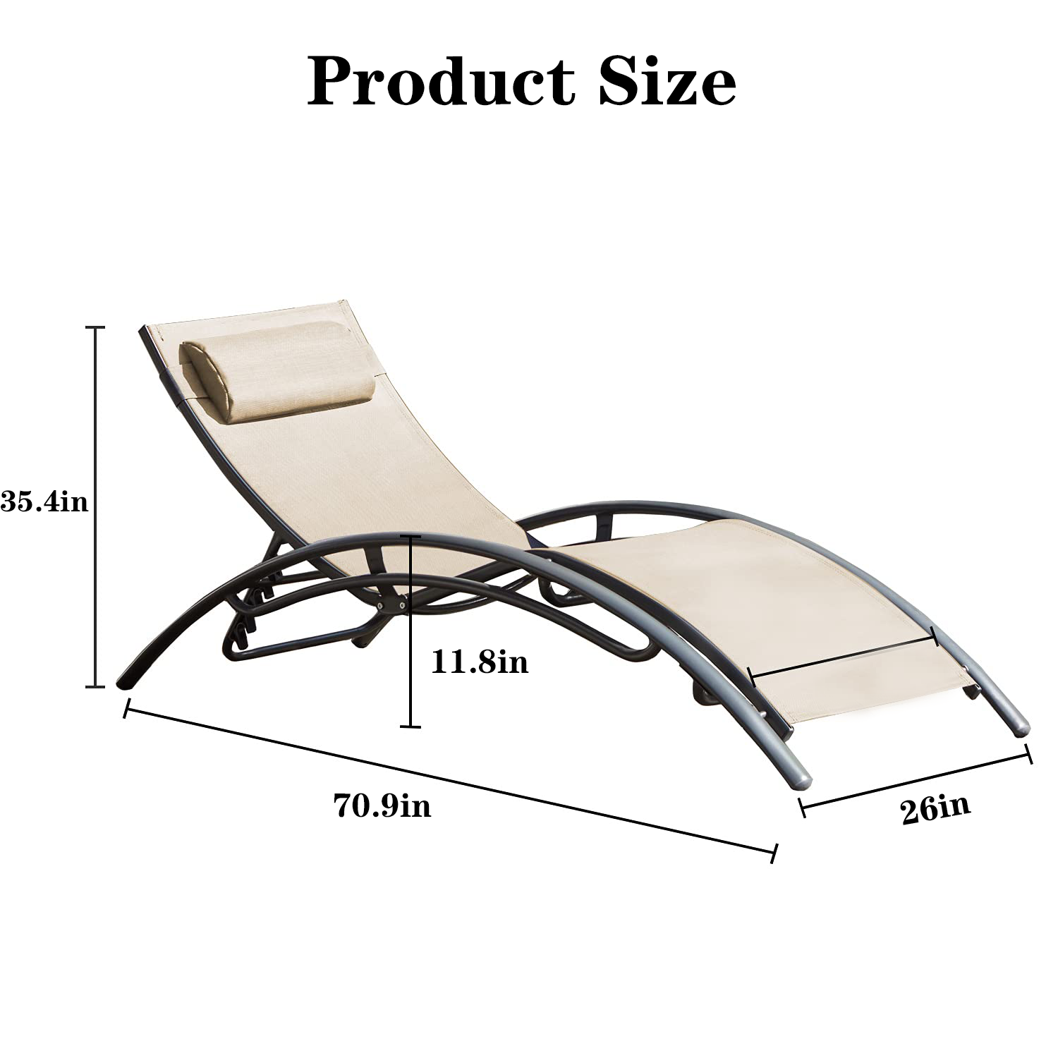 One Outdoor Patio Chaise Lounge Chairs 2
