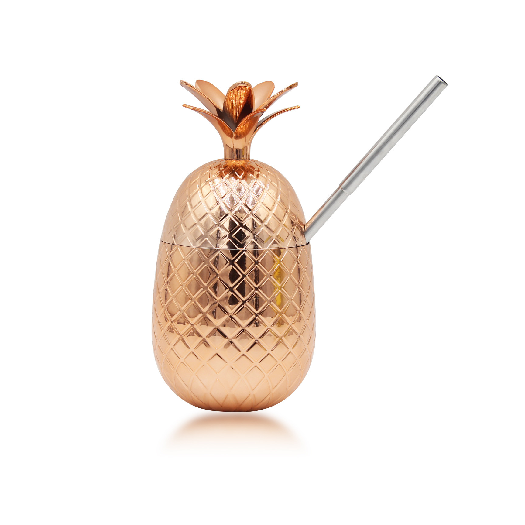16oz Pineapple Plastic Cocktail Cups with Straw 5