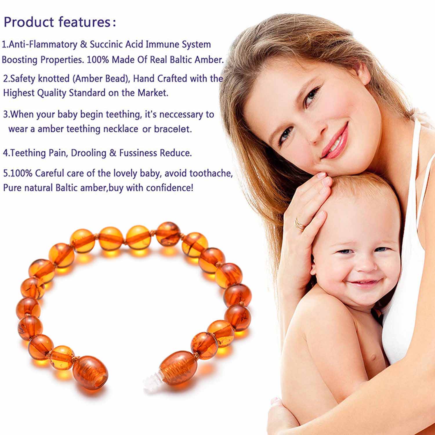 Amber Bracelet Baby Gift Set 3
