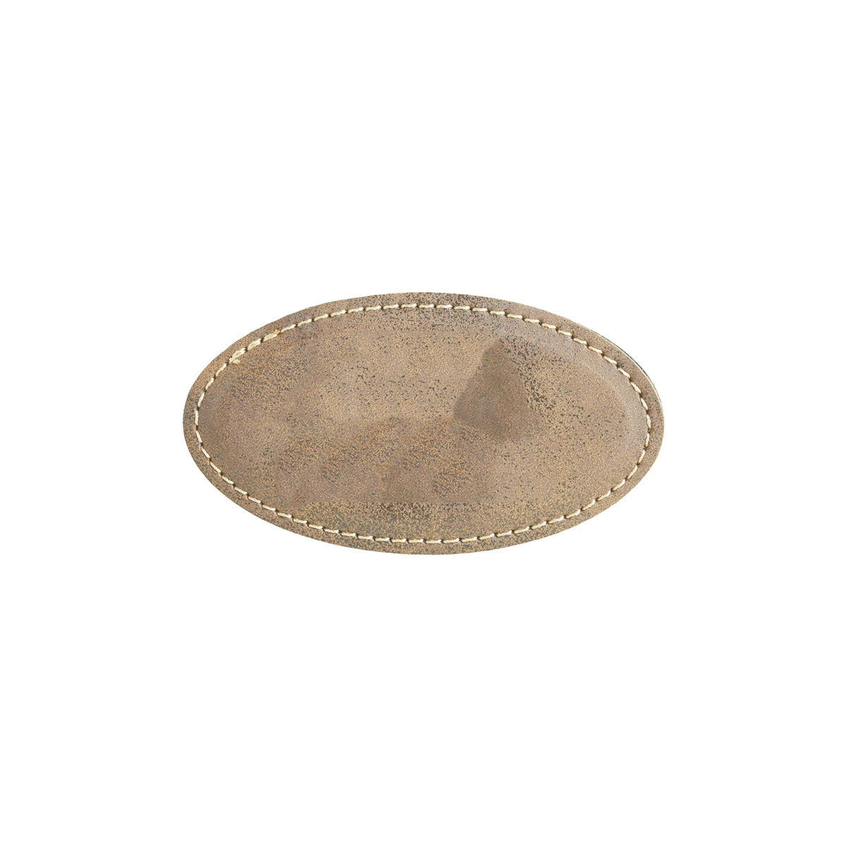 3 1/4" x 1 3/4" Rustic/Gold Leatherette Oval Badge w/ Magnet 3