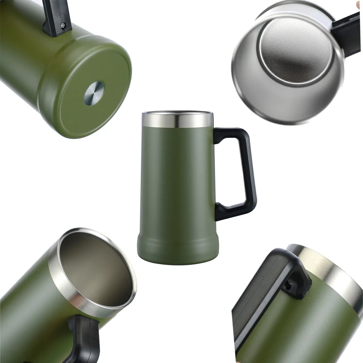 24oz Stainless Steel Beer Mug with Handle 2