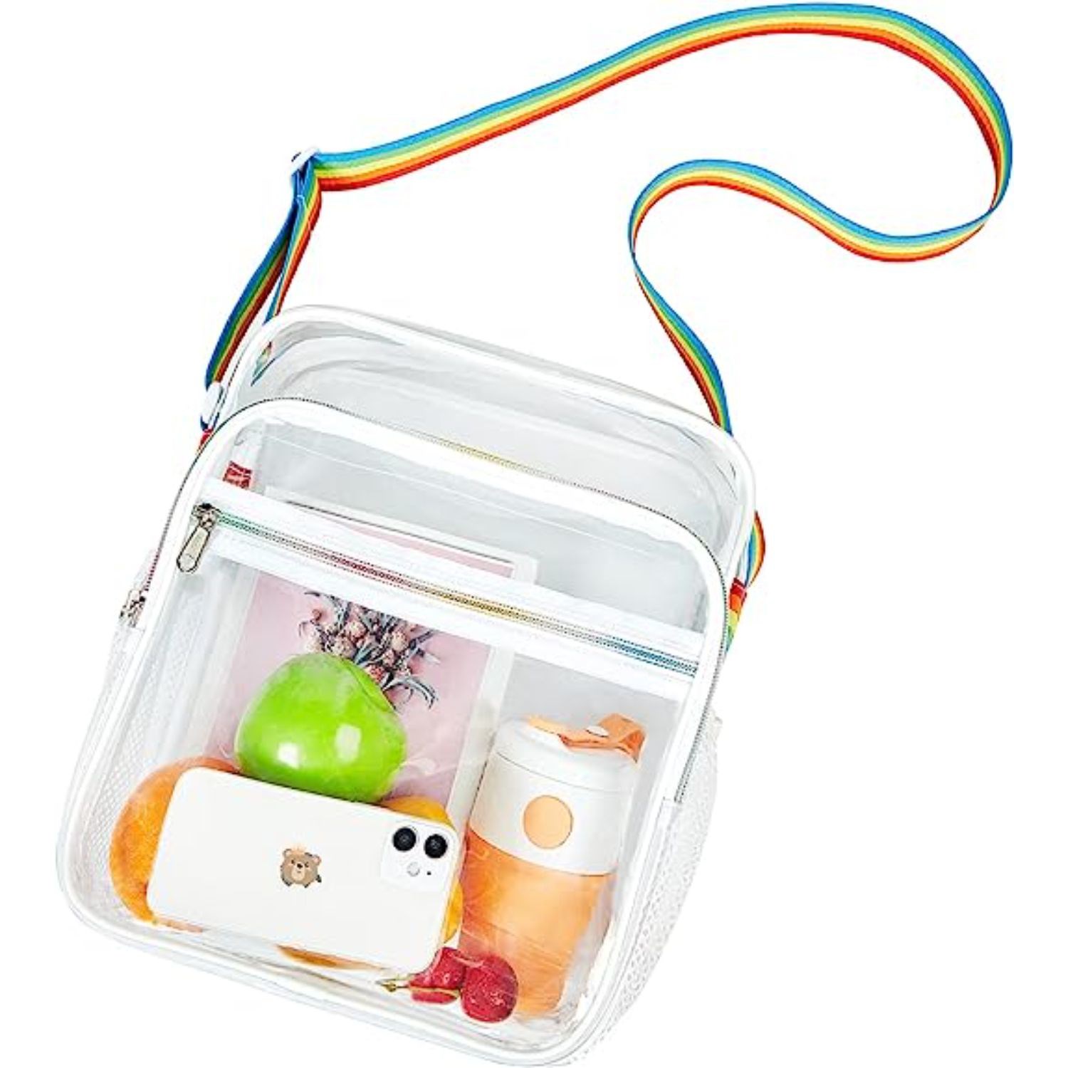 Crossbody Messenger Clear PVC Shoulder Stadium Approved Bag with Mesh Pockets 2