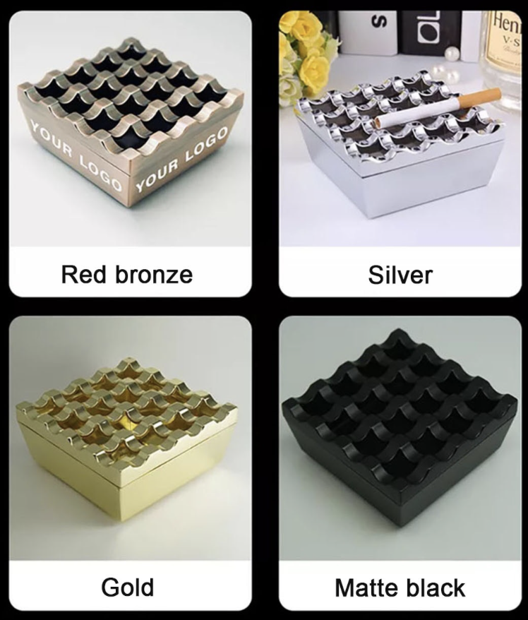 Square Metal Ashtray 8
