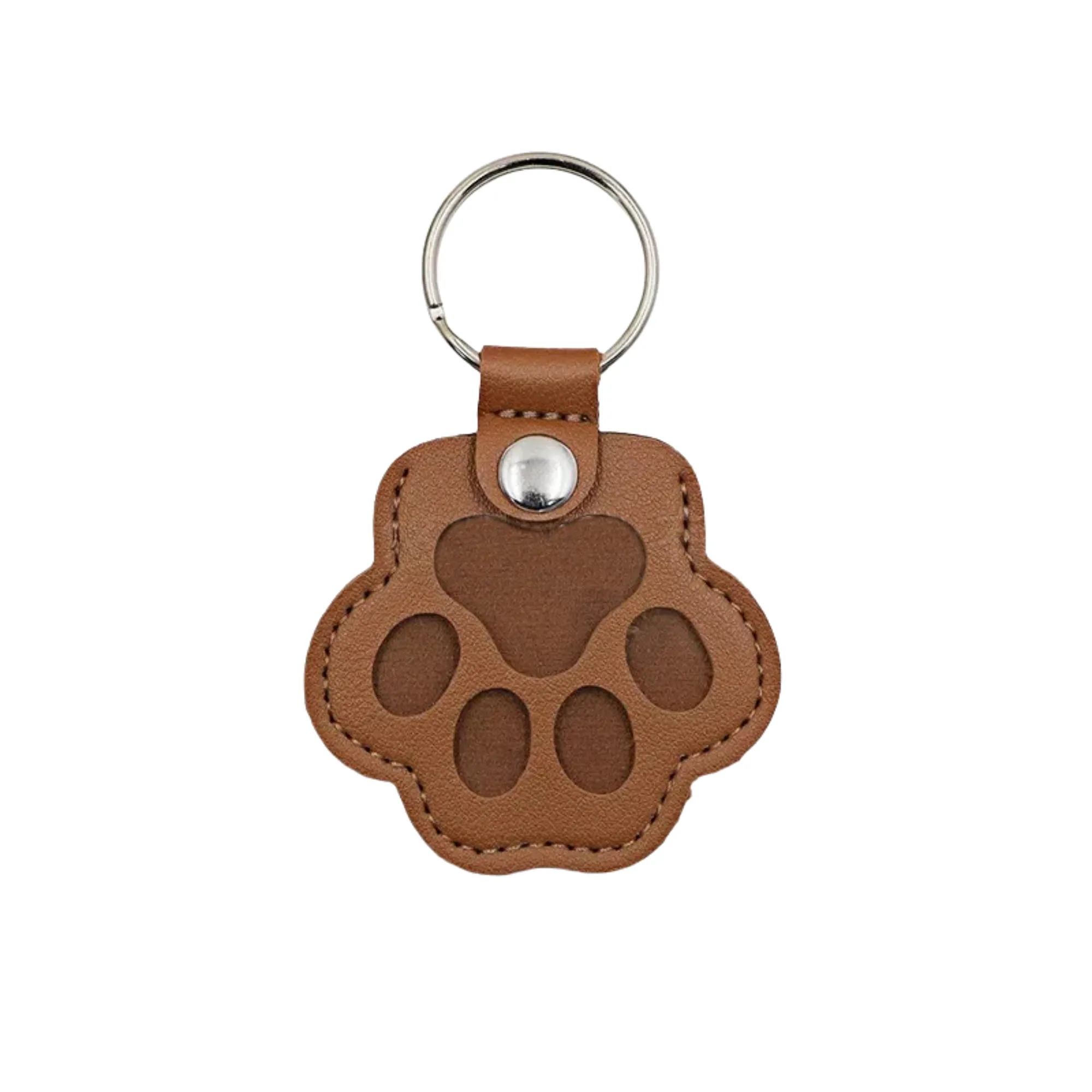 Pet Hair Paw Shape Keepsake Leather Keychain 8