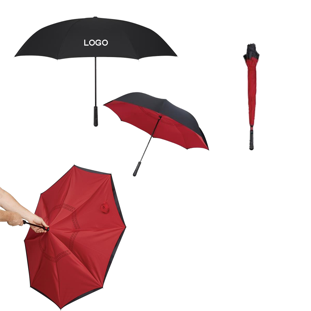 46" Arc Two-Tone Inversion Umbrella 1