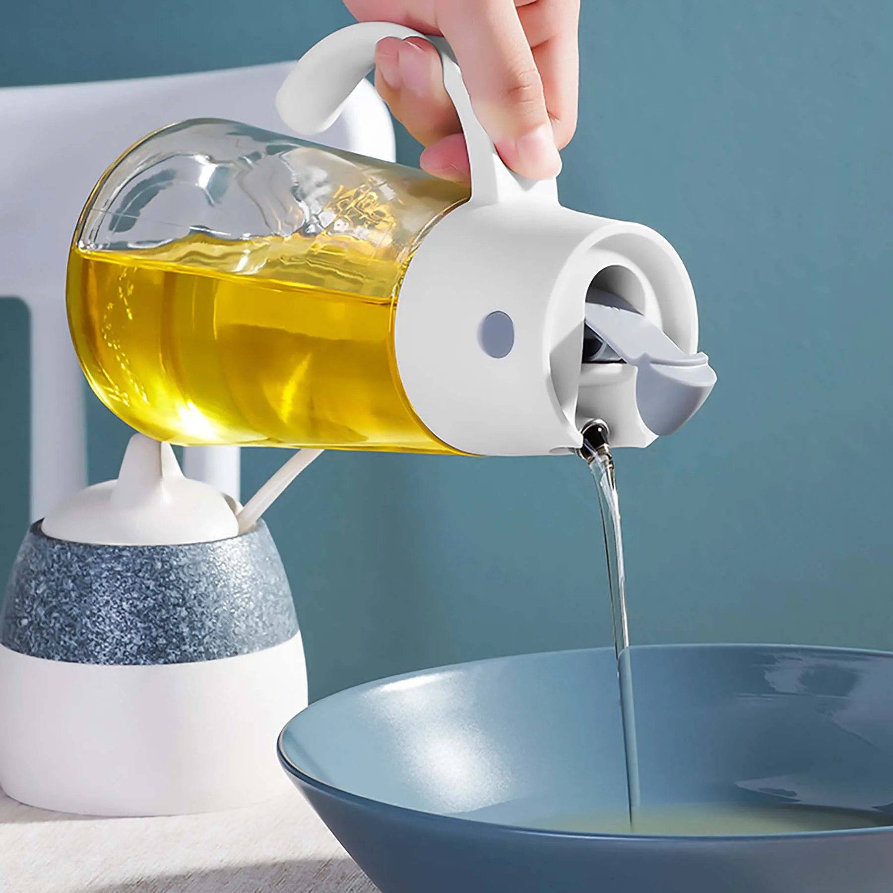 Glass Oil Pot Kitchen Leak Proof 6