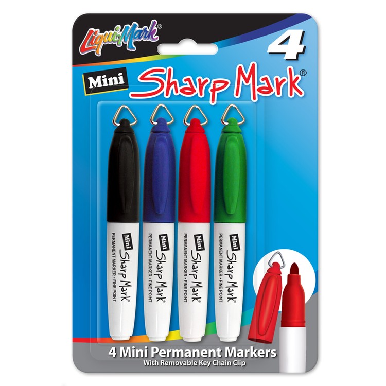 4 Pack "Sharp Mark" Mini Permanent Markers