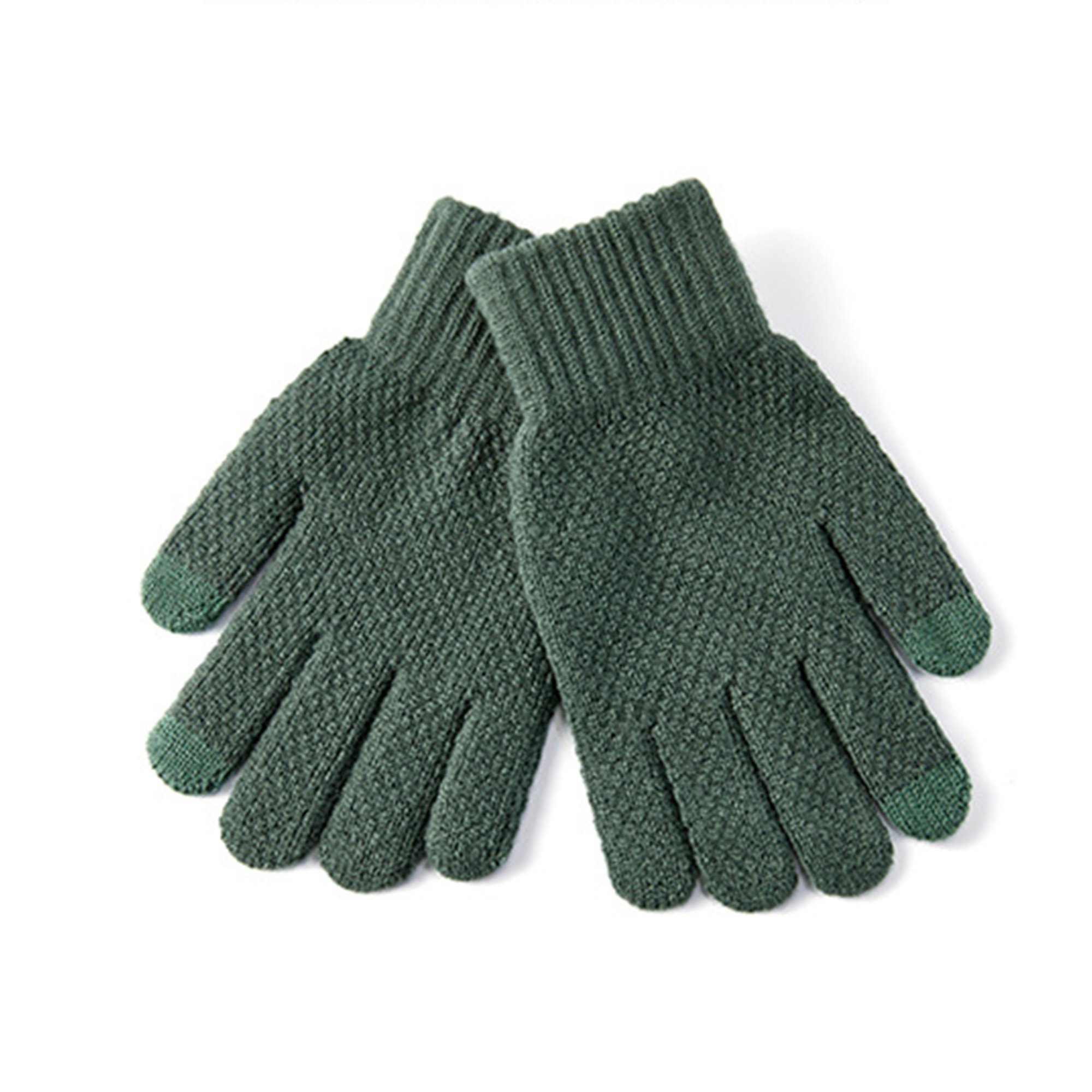 Fleece Knit Gloves with Touchscreen Tips 3