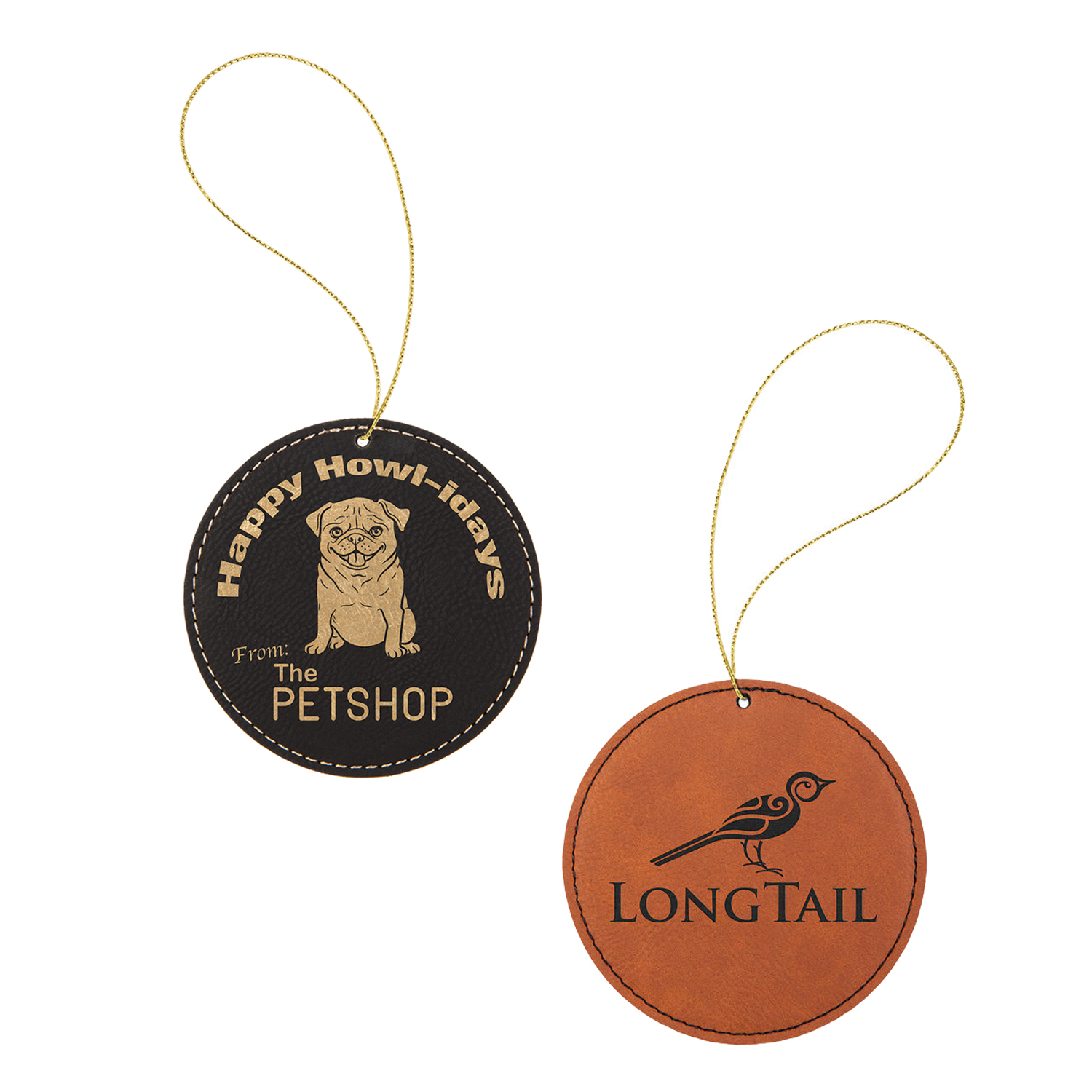 Round Leatherette Ornament 3
