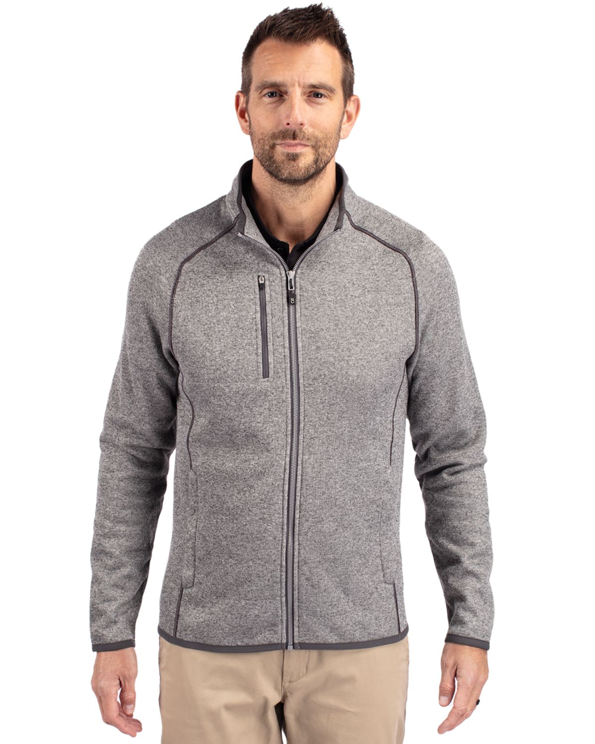 Cutter & Buck Mainsail Sweater-Knit Mens Full Zip Jacket 35