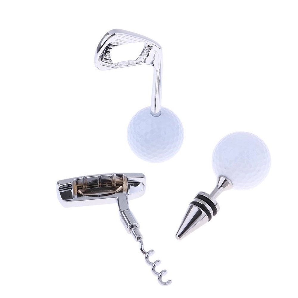 Novelty Golf Ball Wine Stopper Beer opener Gift Set 2