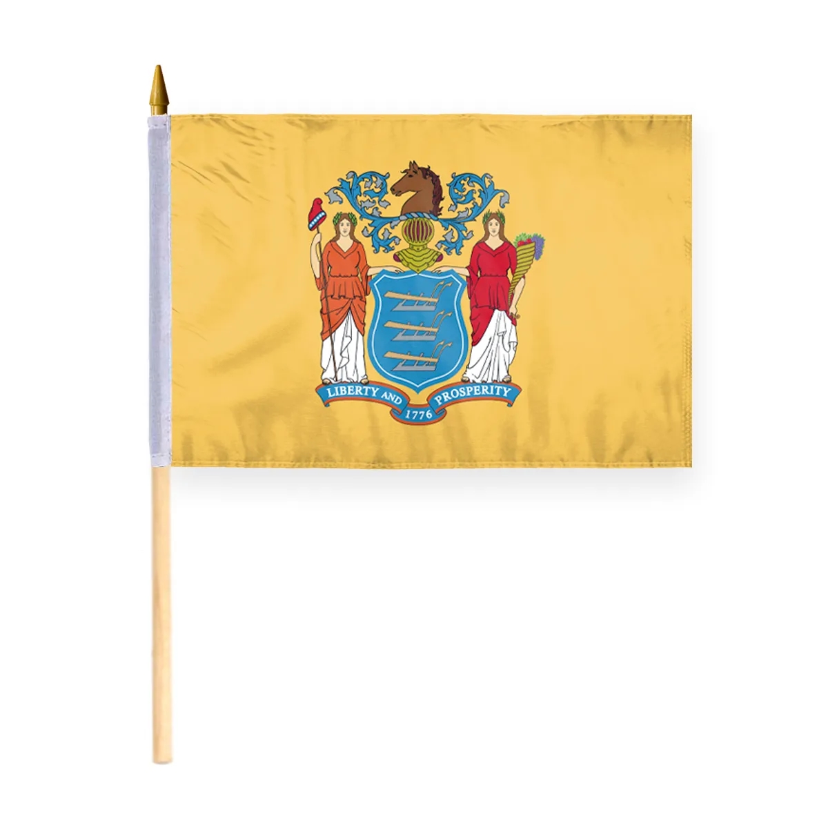 4"x6" & 12"x18'' New Jersey ePoly Printed Stick Flags 3