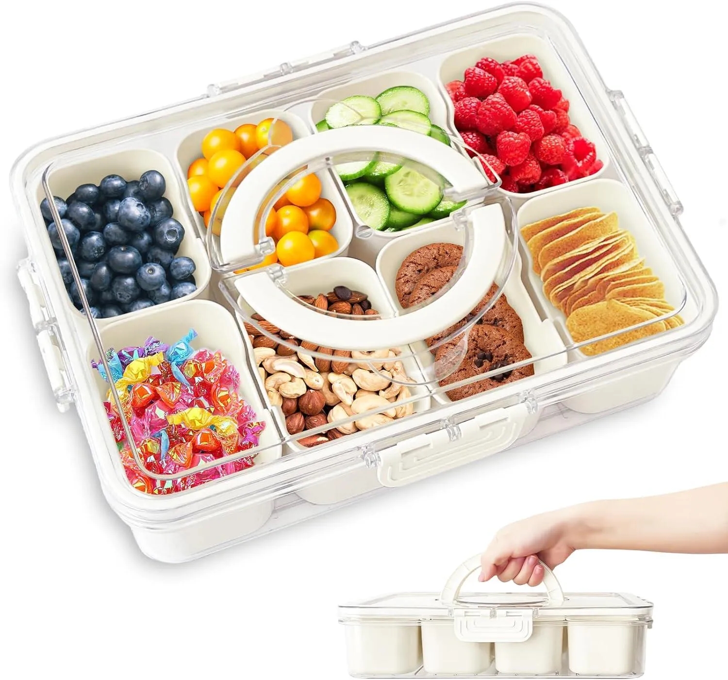 Portable Snackle Box Container Veggie Serving Tray 3
