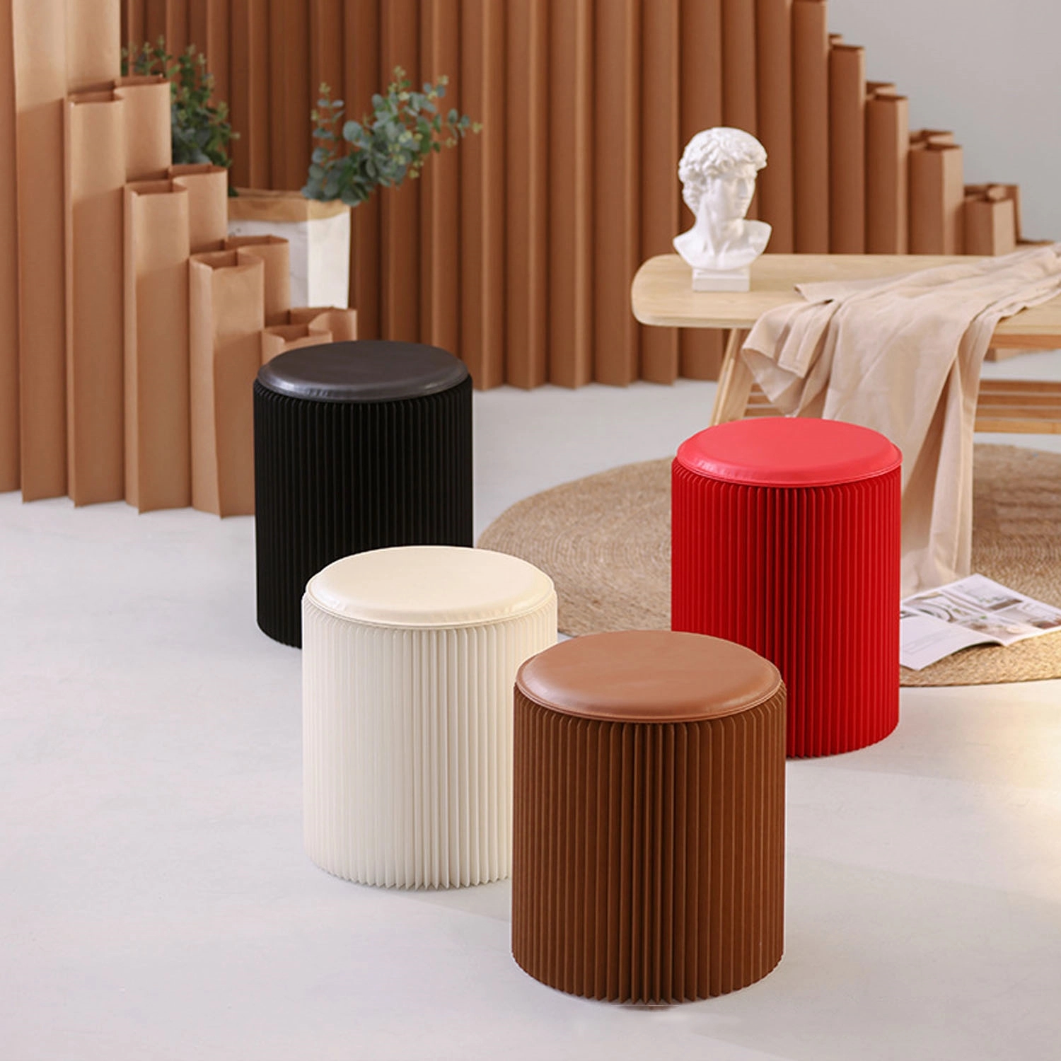 Kraft Paper Stool - Folded Like A Book For Space Saving 3