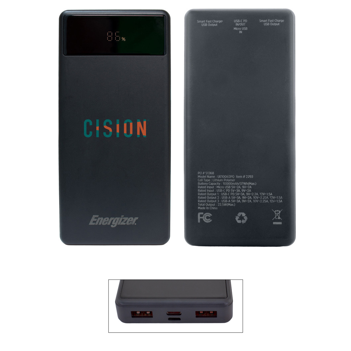 10,000 mAh Energizer® PD Power Bank