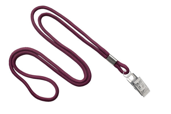 1/8" Blank Lanyard w/Bulldog Clip (Maroon Red) 1