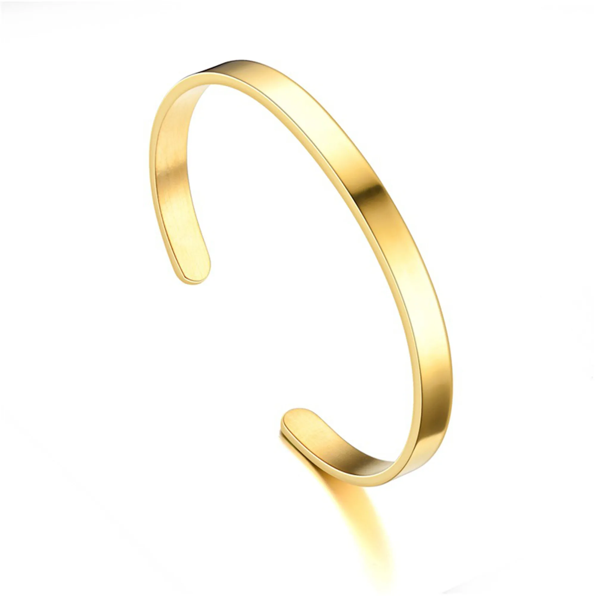 Stainless Steel Thin Cuff Bracelet Electroplated 2