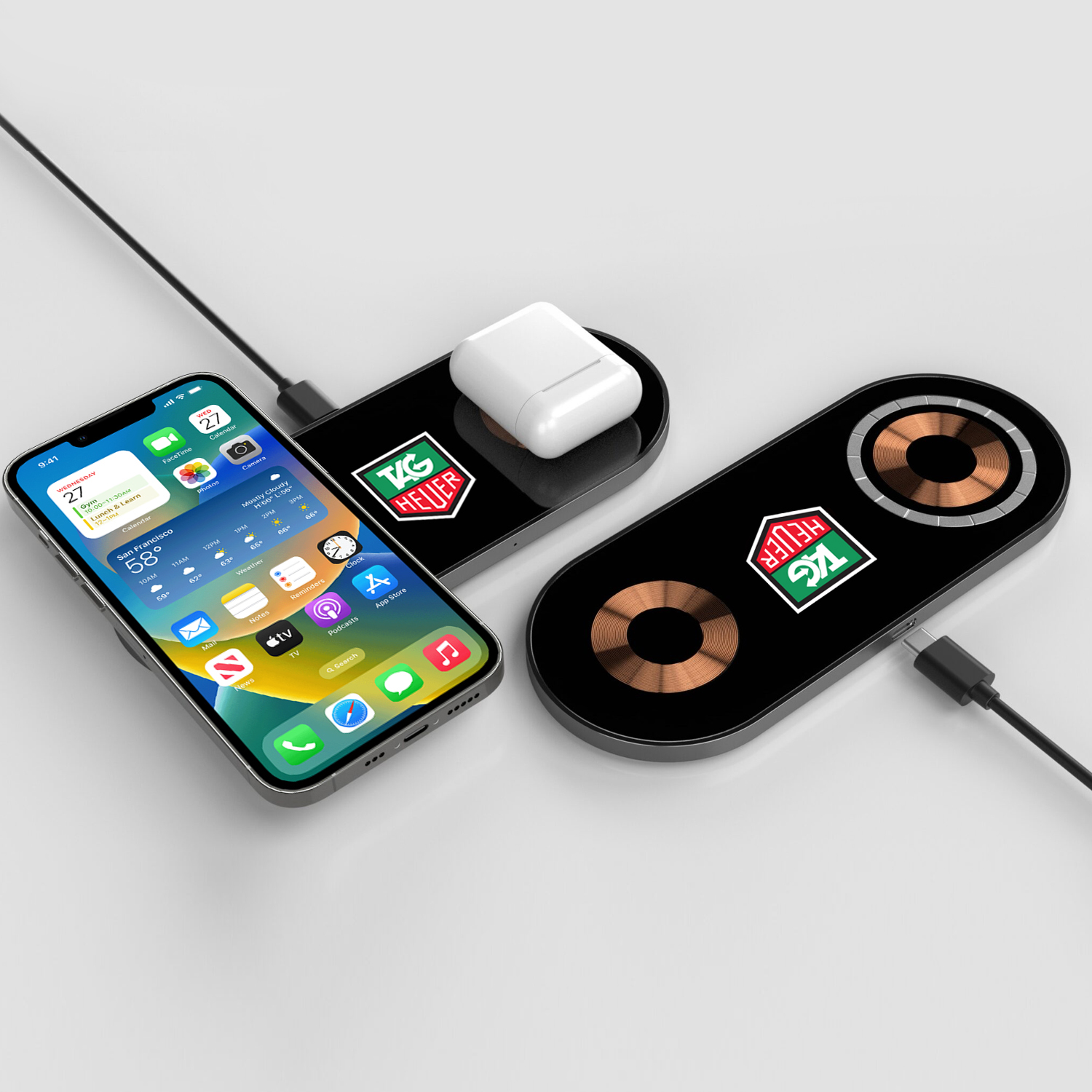 Glass Top Dual Wireless Charging Pad 4