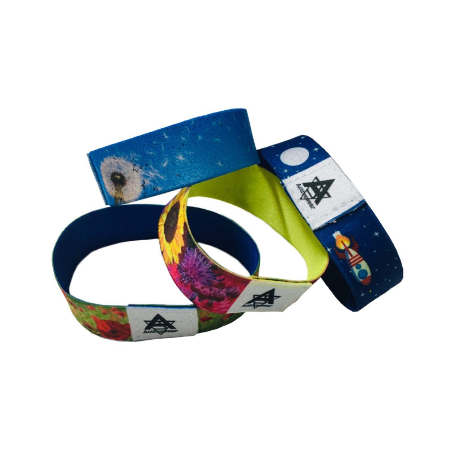 1" Sublimated Elastic Event Wristband w/ Customizable Woven Label 5