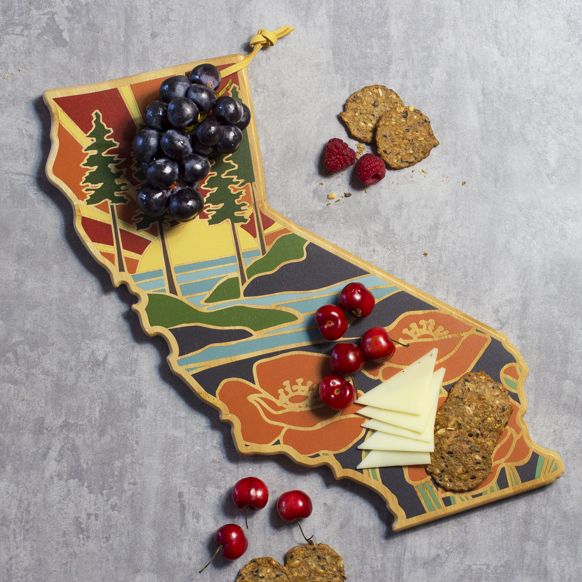 California State Shaped Cutting and Serving Board with Artwork by Summer Stokes 7