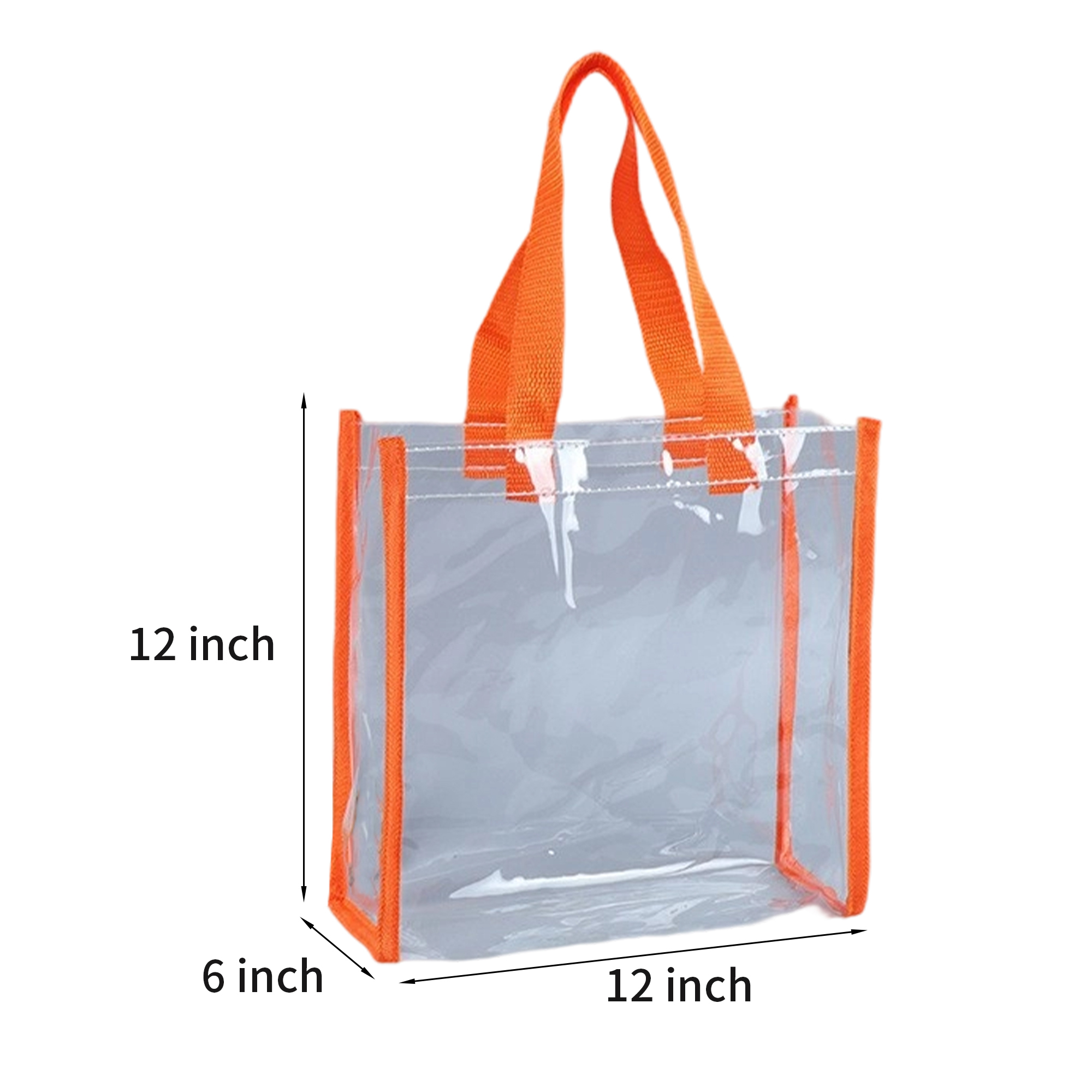 Vinyl Clear Tote Bag With Colored Shoulder Straps 17