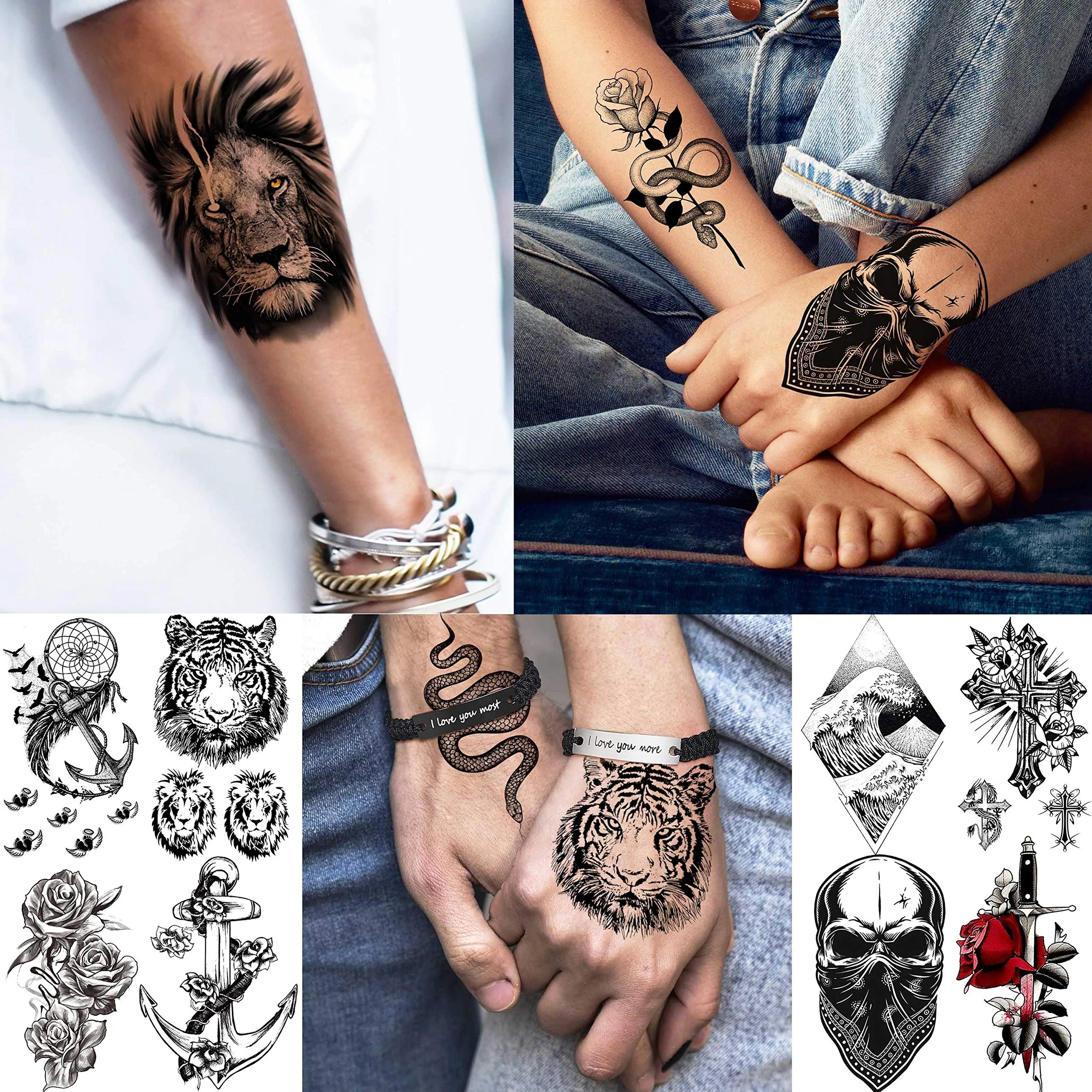 3D Forearm Half Sleeve Temporary Tattoos 3