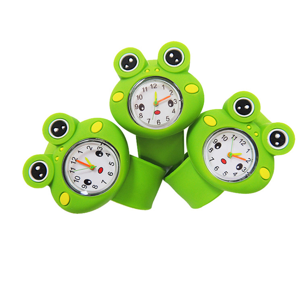 Children silicone watch cartoon frog clap ring 4