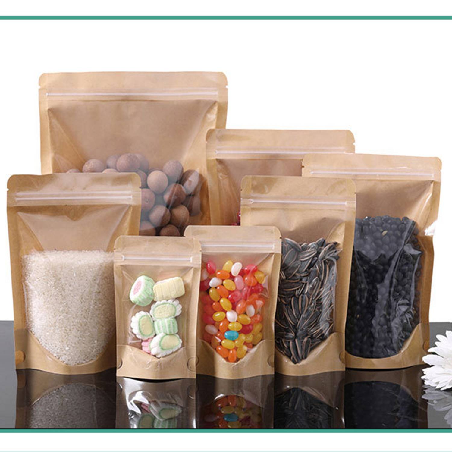 Single Side Clear Kraft Paper Zip Lock Bag 6