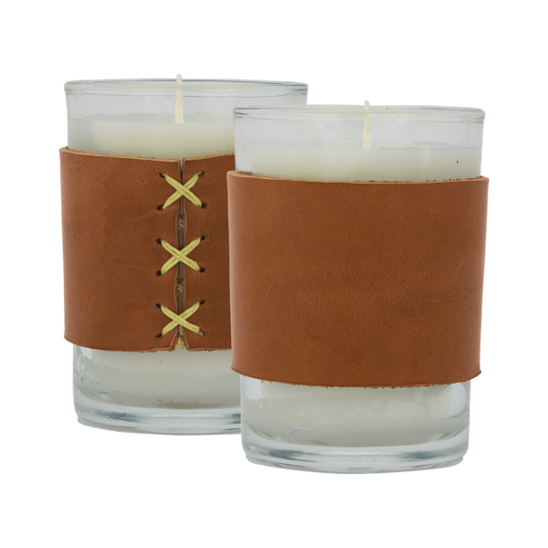 Harper 8 oz. Leather Wrapped Candle 80