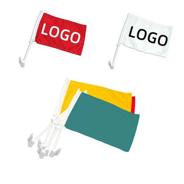Small Rectangle Car Flag W/ Pole 2