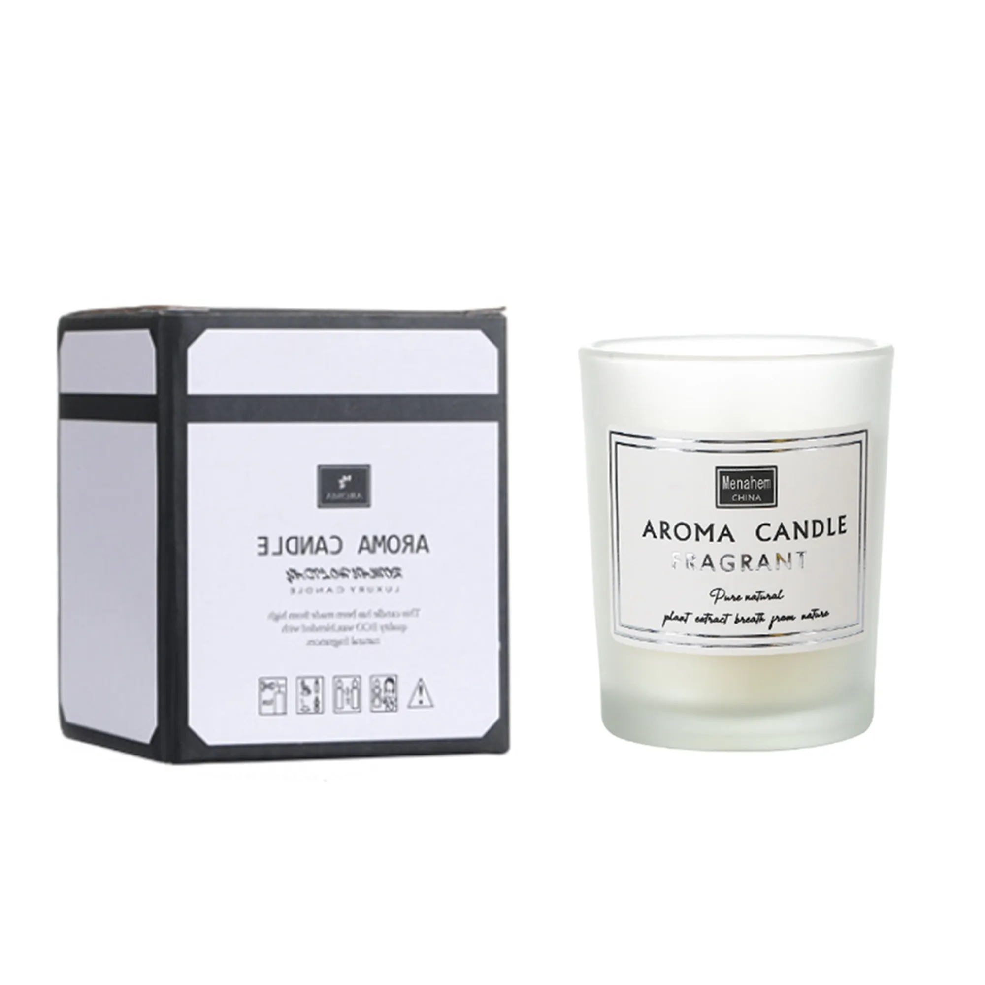 MOQ50 Plant Scented Soy Wax Candle Frosted Glass 1