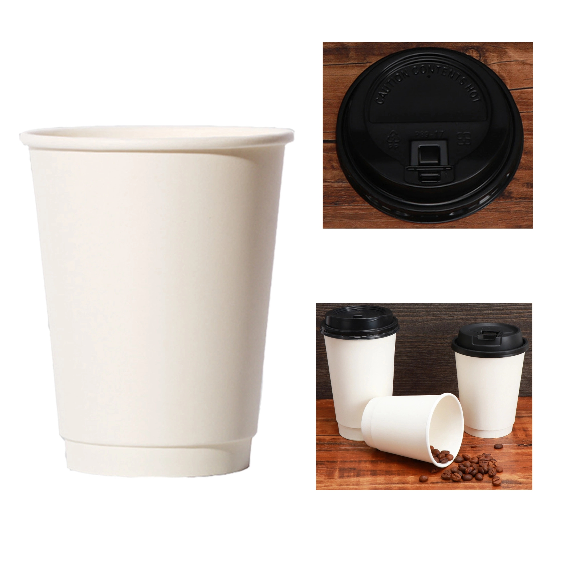 12 Oz Disposable Paper Drinks Cup With Lids 10