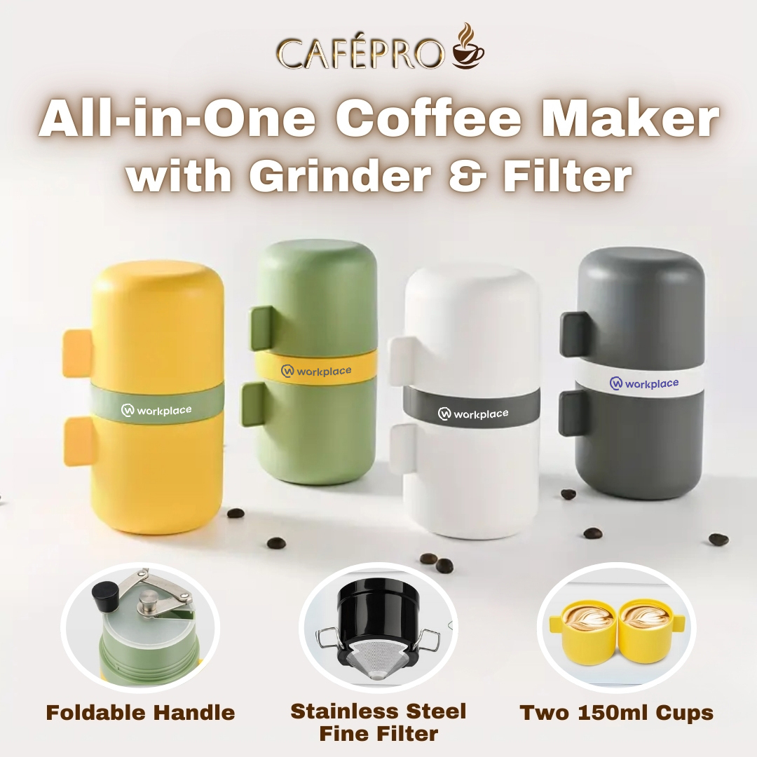 CafePro: Portable All-in-One Coffee Maker with Grinder & Filter 9