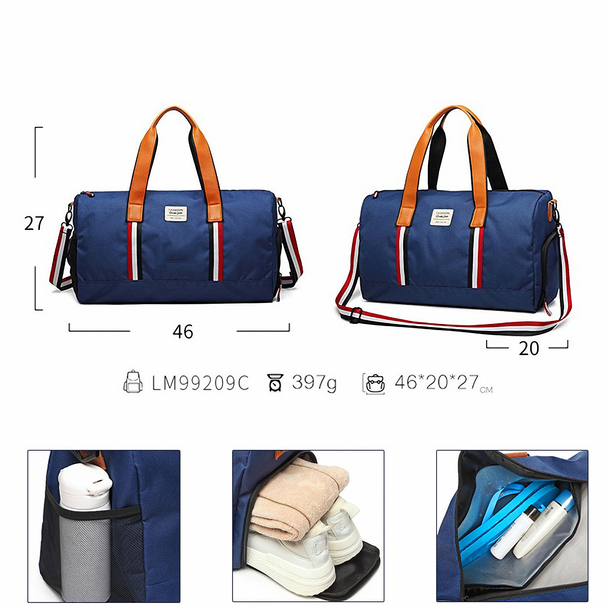 Waterproof Gym Bag with Separate Wet/Dry Compartments 4