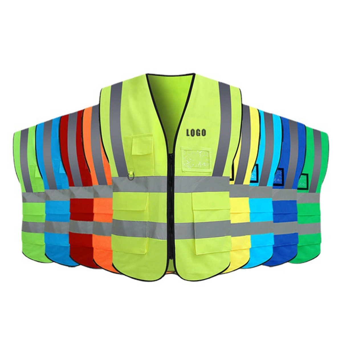 High Visibility Mesh Safety Reflective Vest Pockets Zipper 2