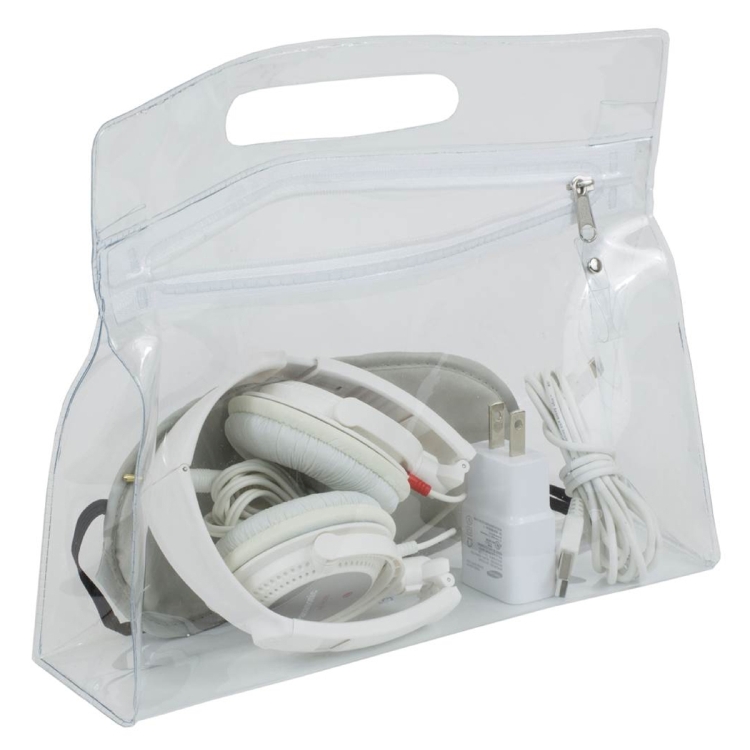 9-1/2" W x 8-1/4"H - "Bermuda" Vinyl Travel Pouch with Zipper 17