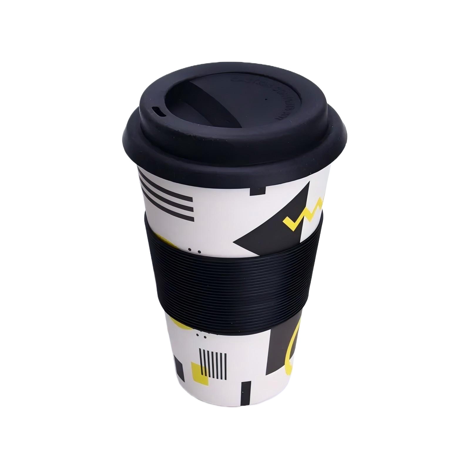 14oz Silicone Sleeve Eco Bamboo Fiber Coffee Cup 1