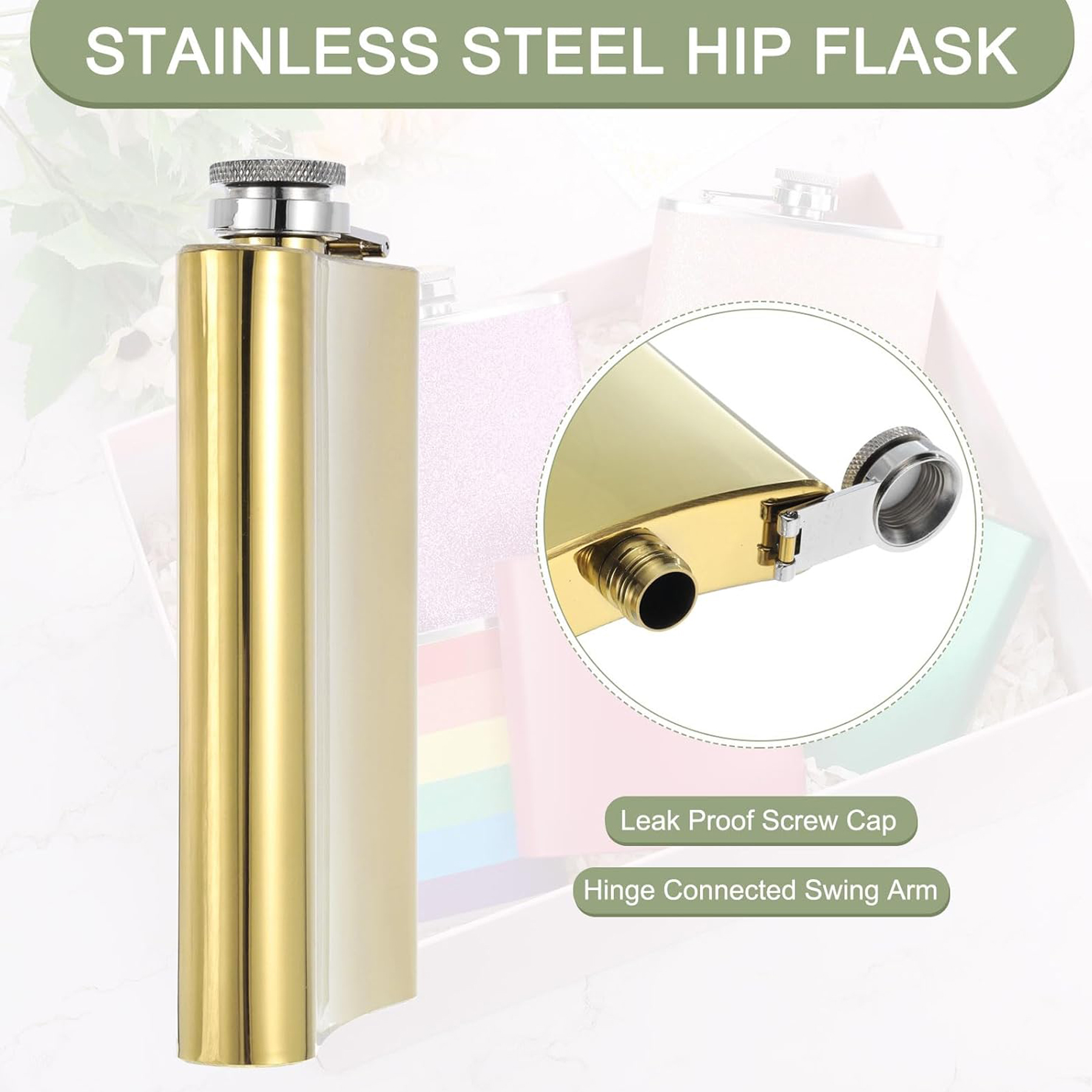 8 oz Flask Gift Set with Presentation Box - 6 Piece Set 6