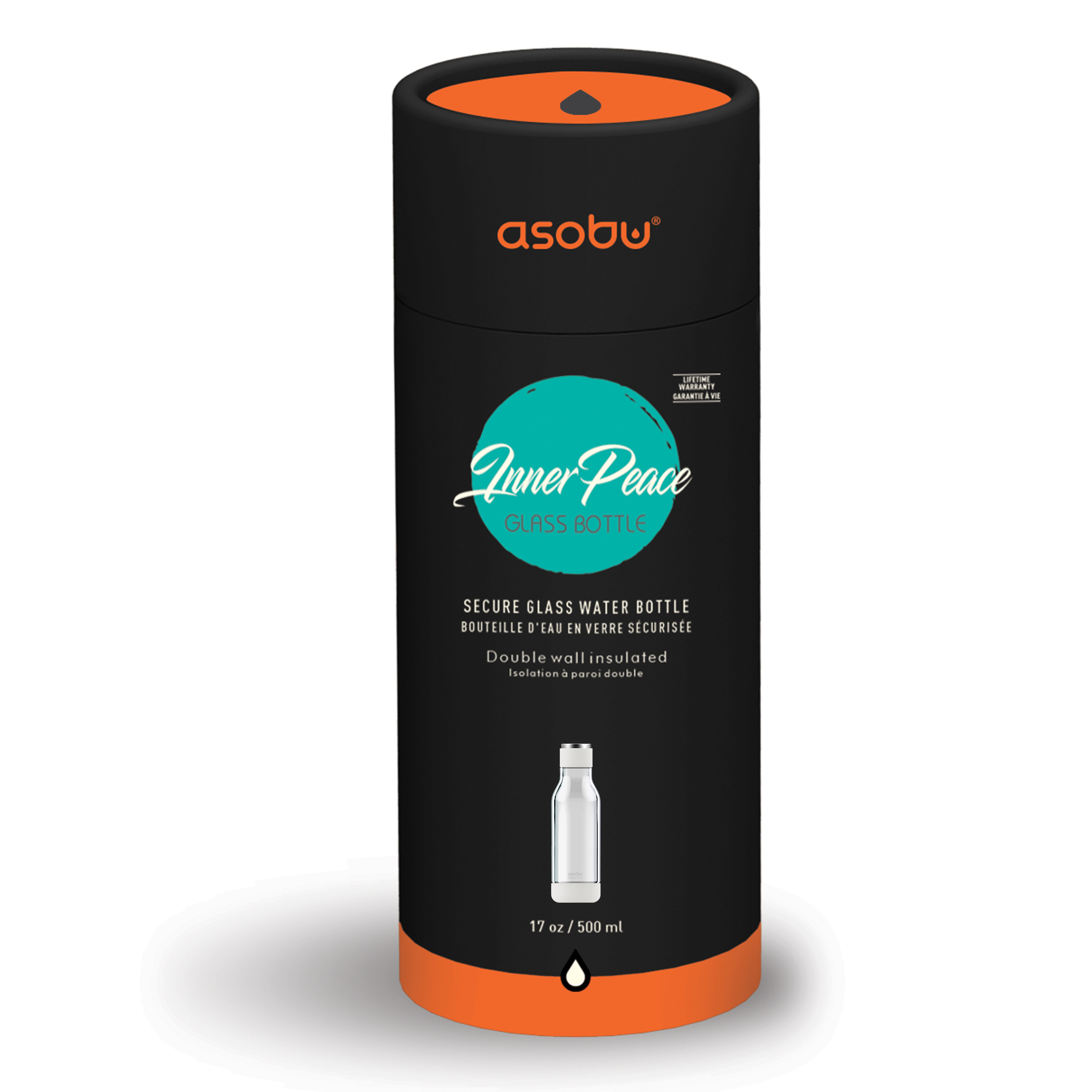 17 oz Asobu Inner Peace Glass Water Bottle 22