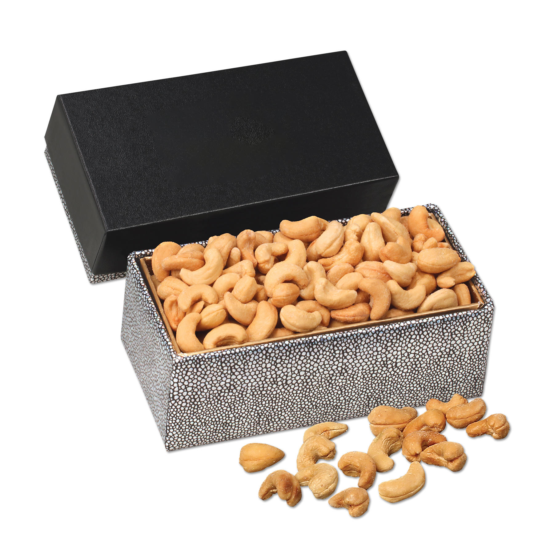 Fancy Cashews in Black & Silver Gift Box 3
