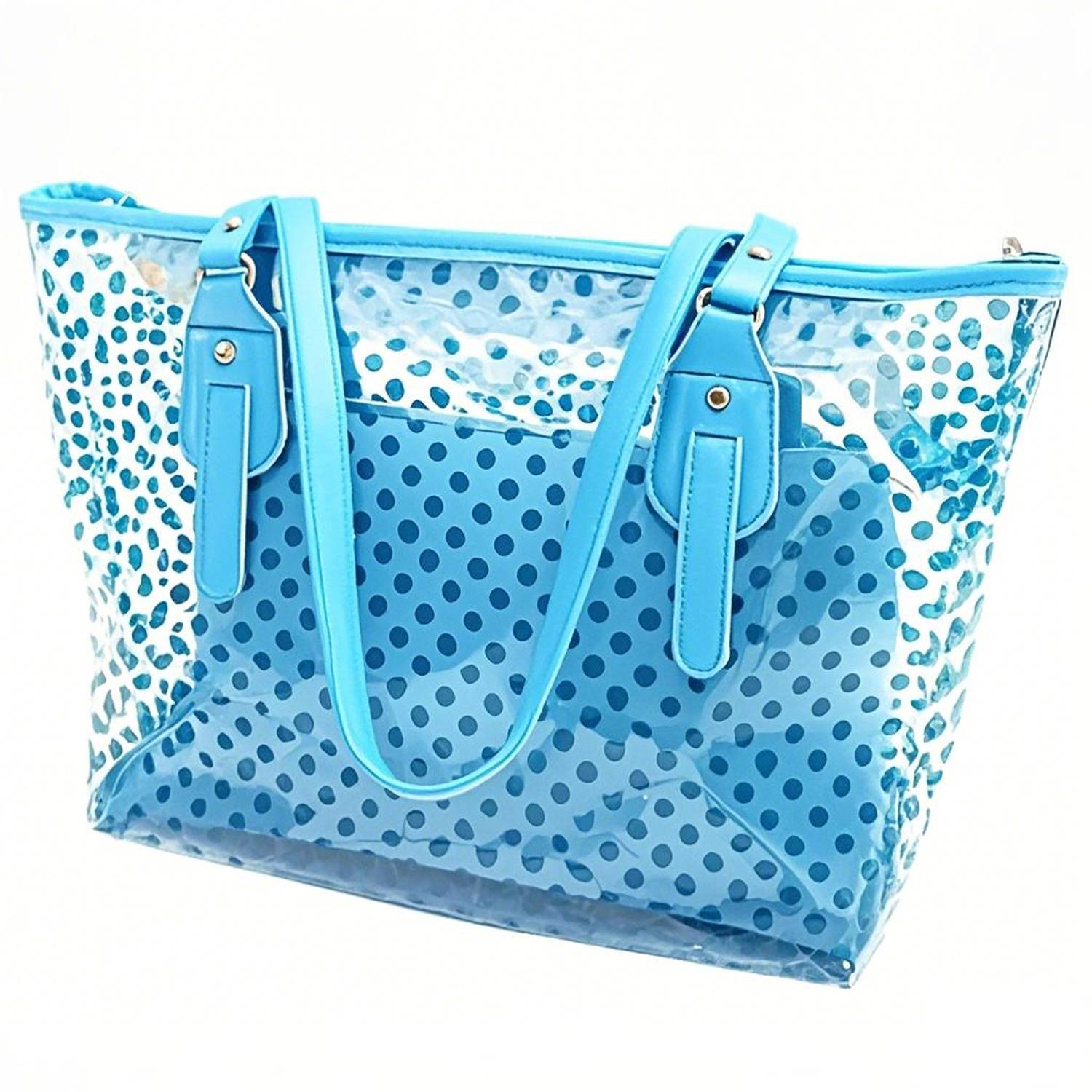Stylish PVC Waterproof Clear Beach Tote Bag 7