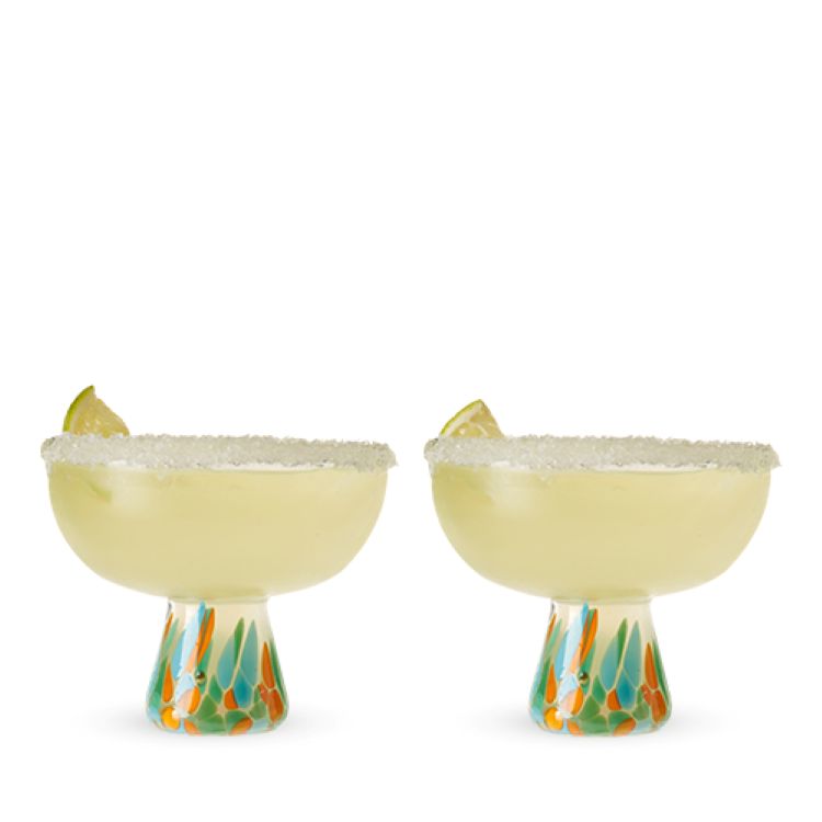 Twine Living® Viajar Wide Stemmed Recycled Margarita Glass, set of 2 8