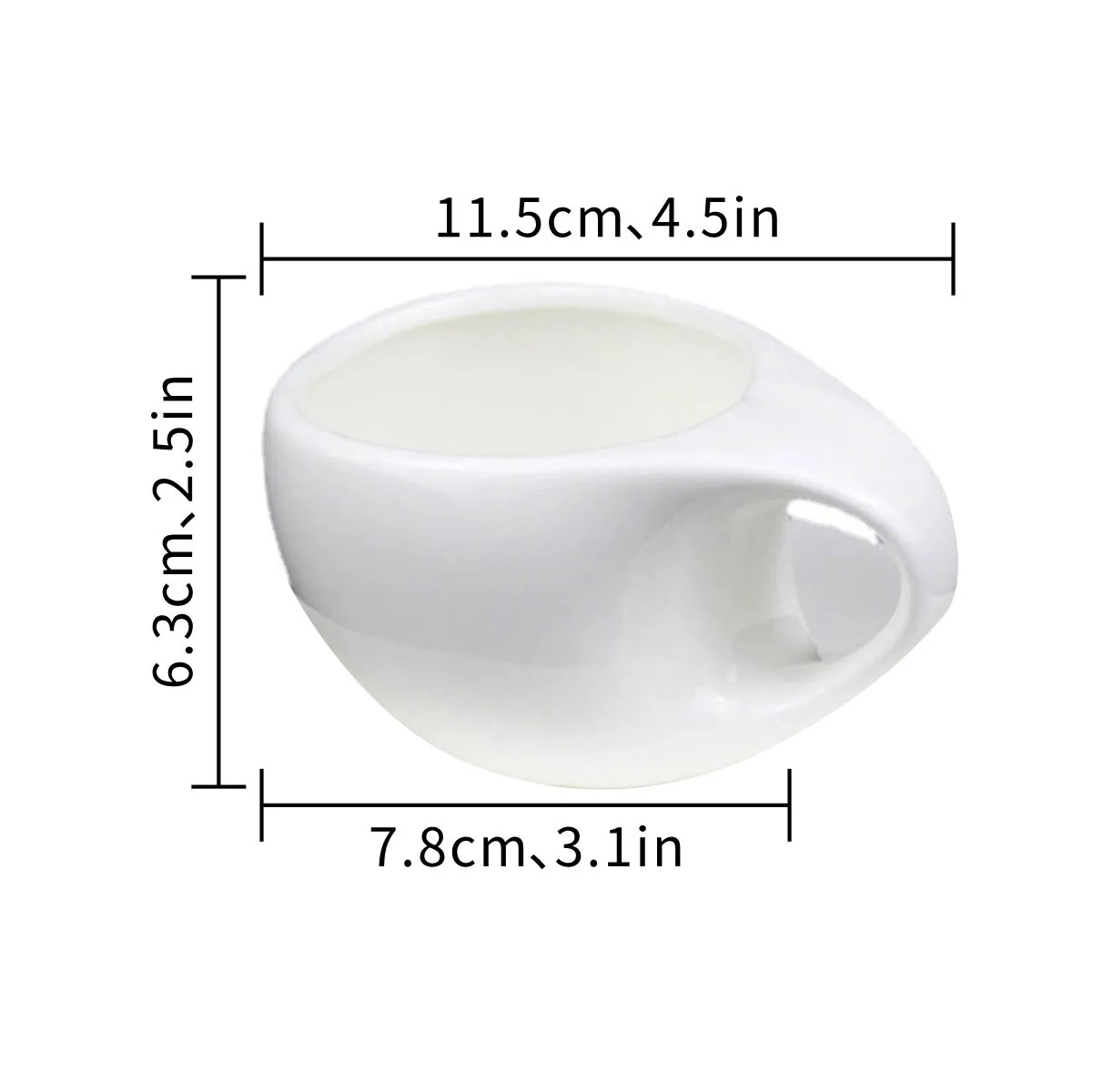 6.8 Oz. Ceramic Coffee Cup With Thumb-Hole Handle 6