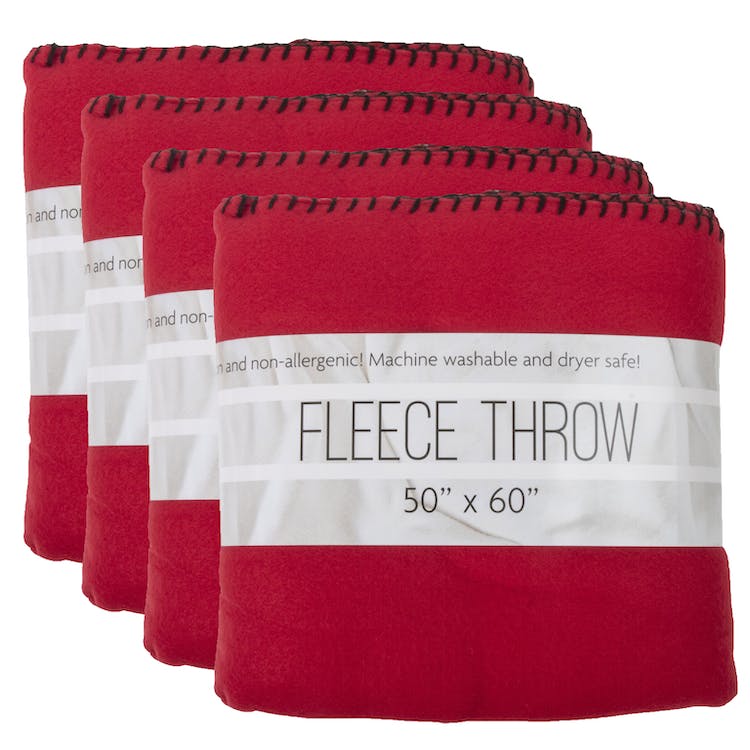 Red Fleece Blankets - 50" x 60" 1