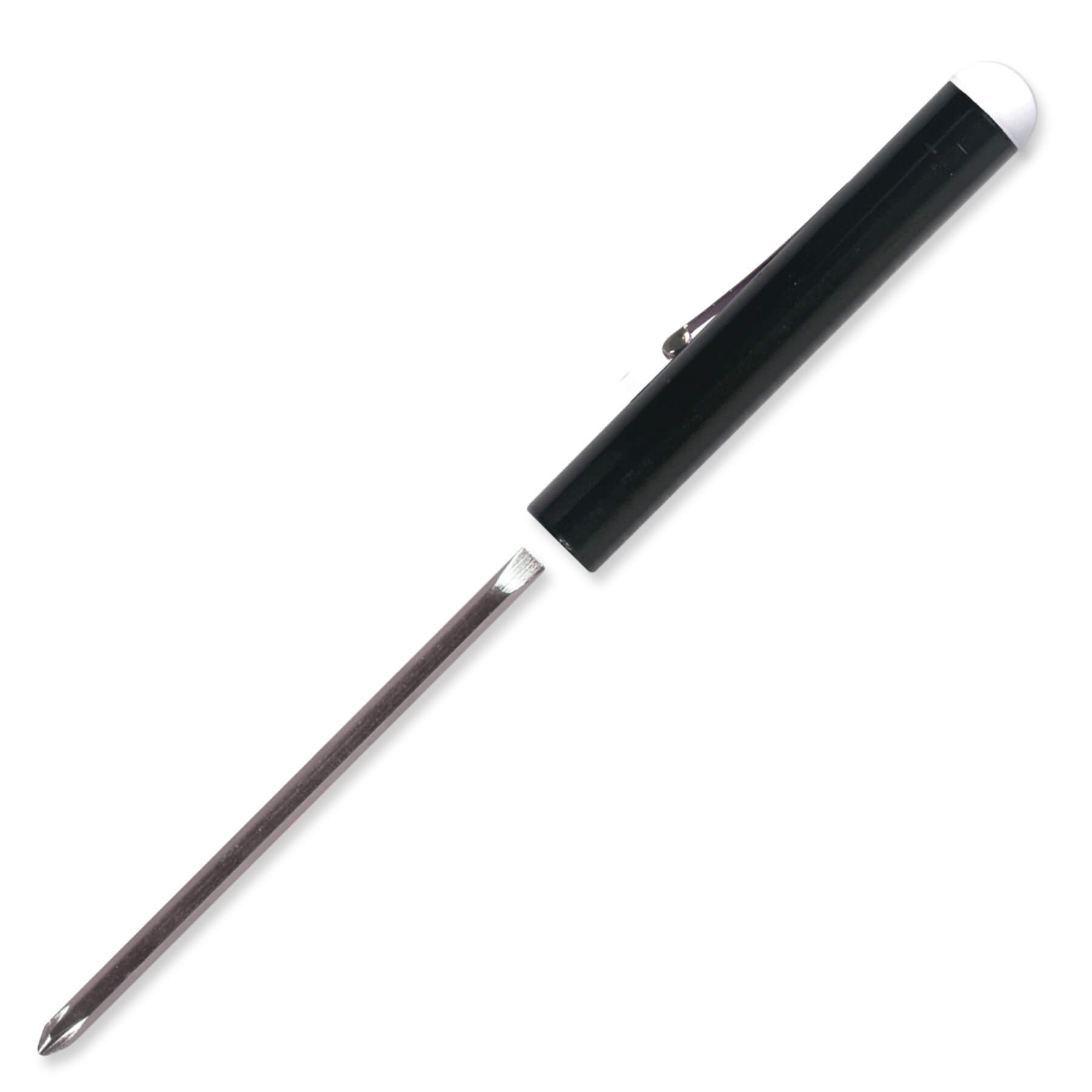 Pocket Screwdriver - Rev 1/8" Flat Tip #0 Phillips Blade w/Button Top 8