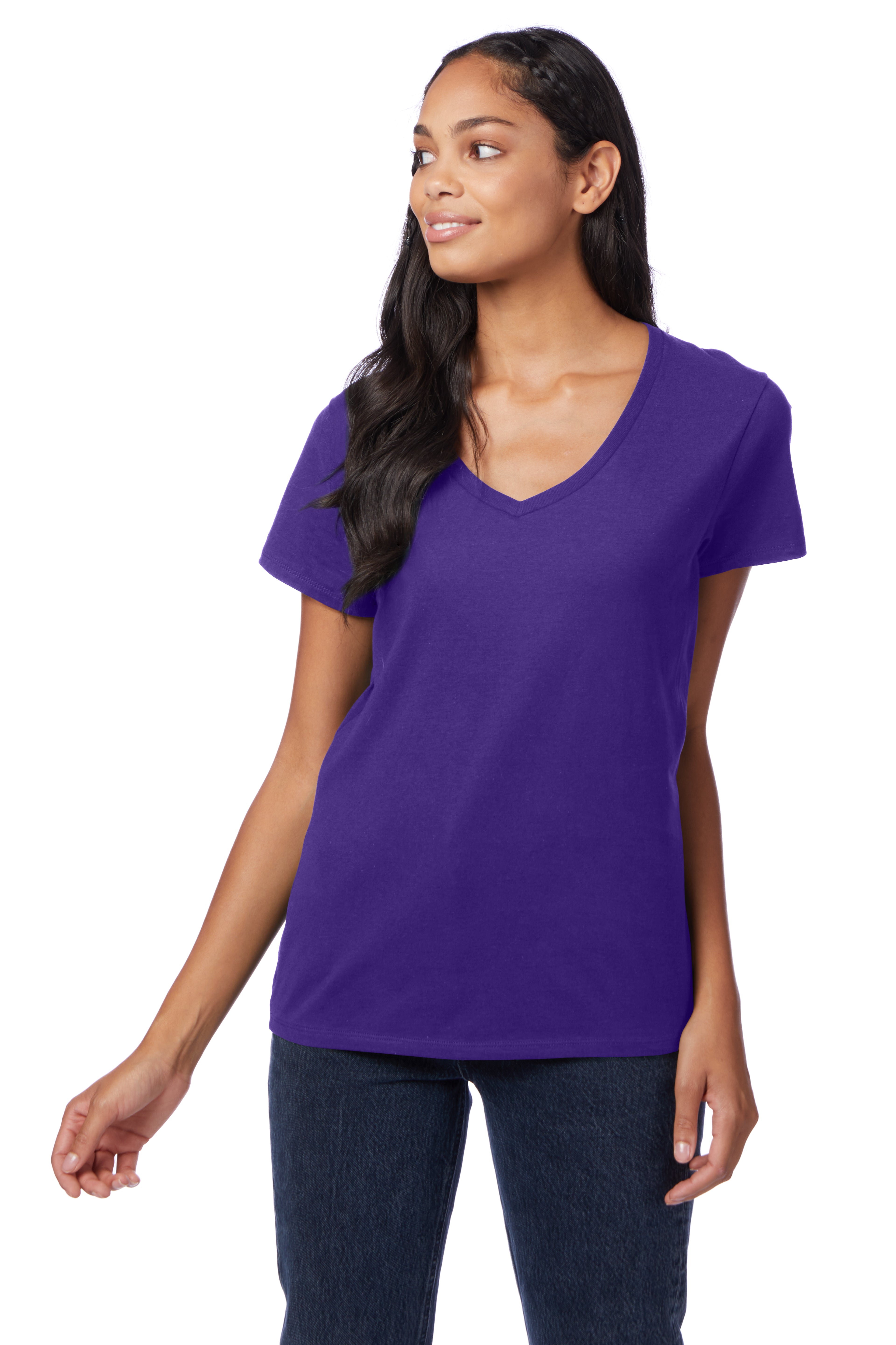 Hanes Perfect-T Women's Short Sleeve V-neck T-shirt 2