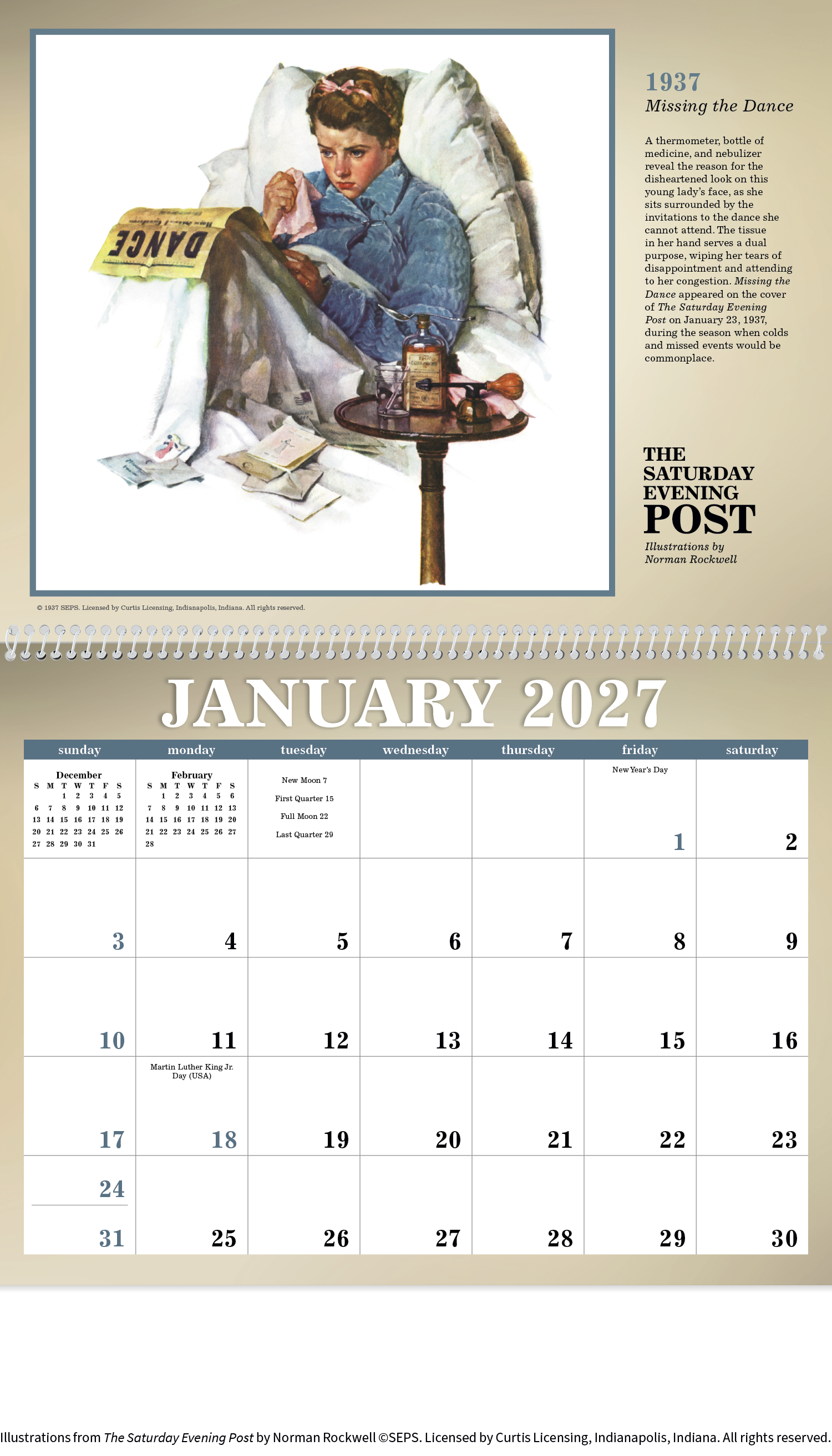 Triumph® Calendars The Saturday Evening Post Illustrations by Norman Rockwell Calendar 46